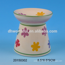 2016 hot selling ceramic decorative oil burners with flower painting